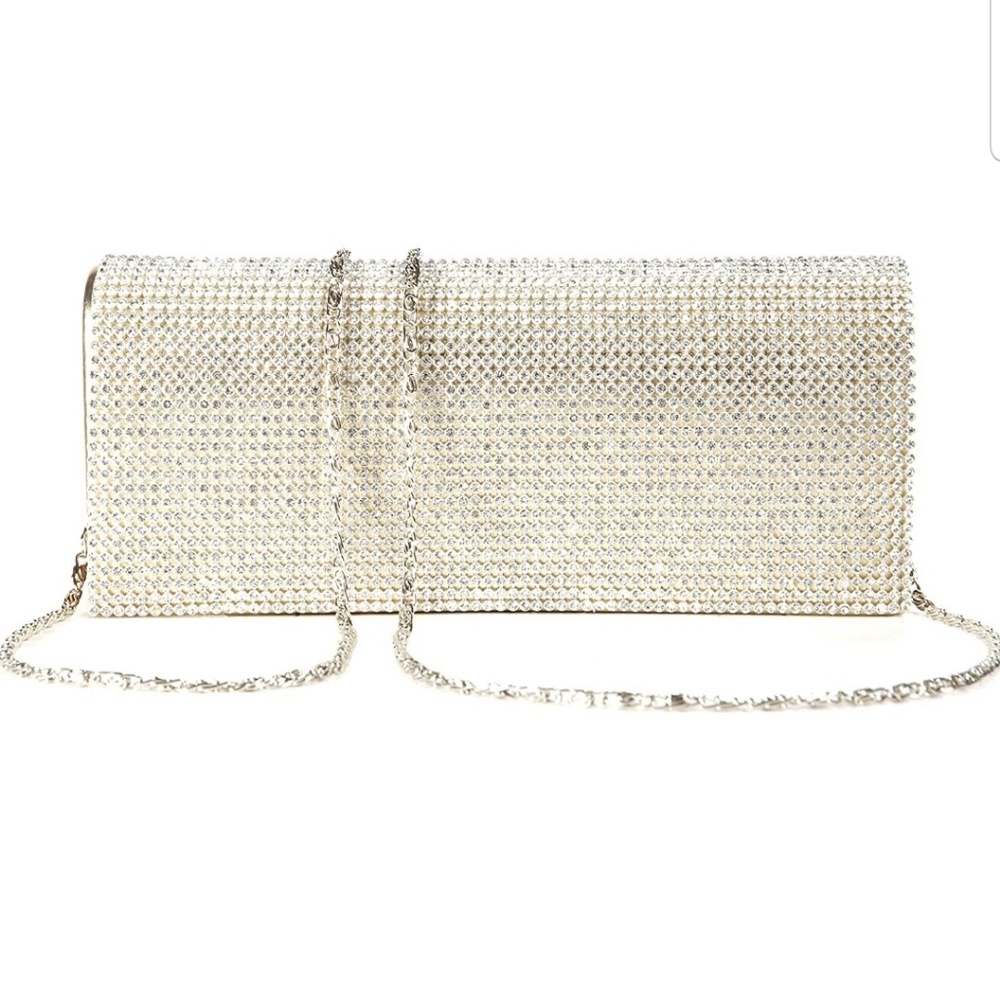 Diamante rhinestone rectangular clutch